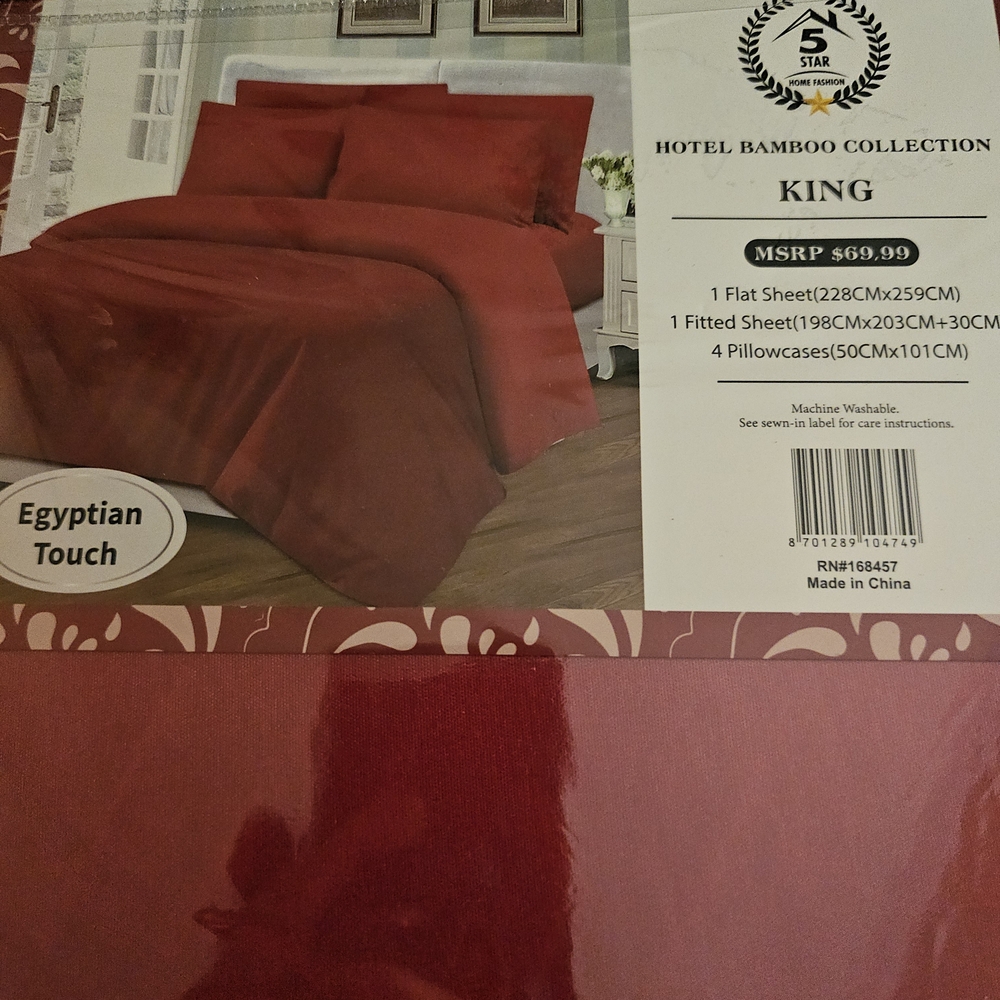 Hotel Collection Red King Sheet Set - Bamboo Blend